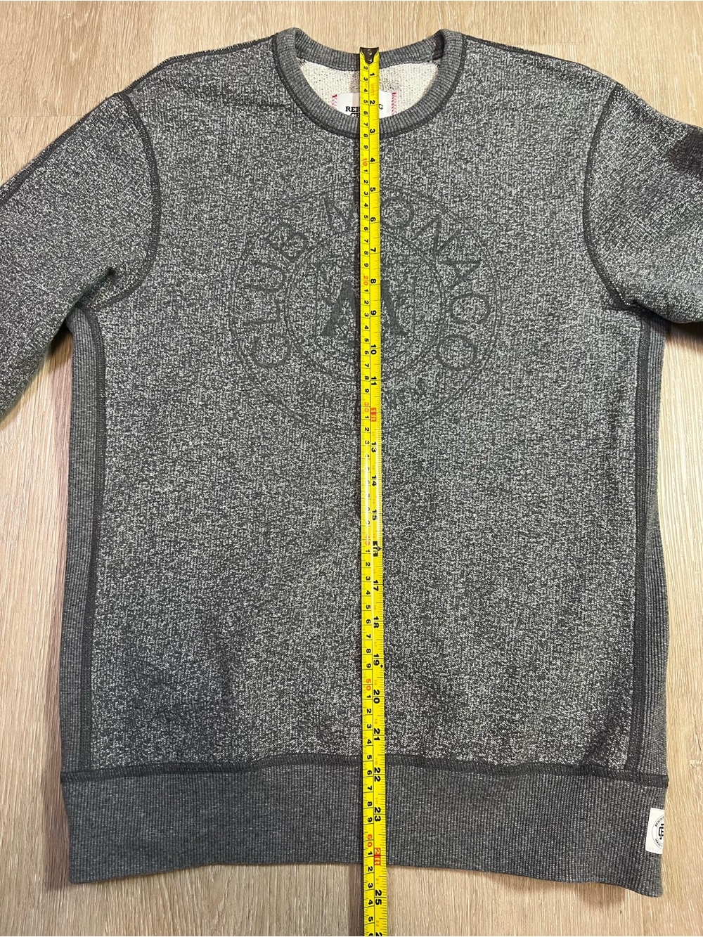Club Monaco Reigning Champ Men's Heather Charcoal Crewneck Sweatshirt - Picture 6 of 10